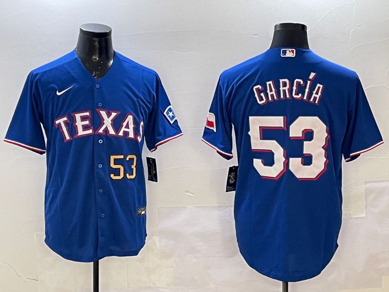 Men Texas Rangers #53 Garcia Blue Game 2025 Nike MLB Jersey style 4
